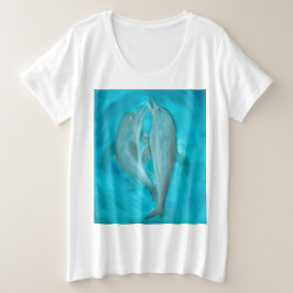 Twee dolfijnen die Wilde en Vrije in de Oceaan spe Grote Maat T-shirt