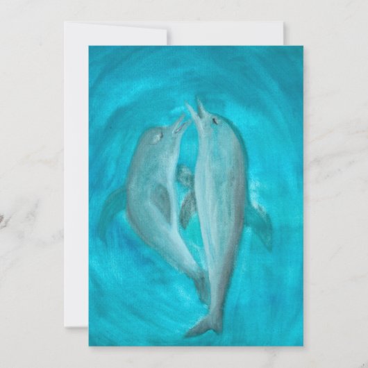 Twee dolfijnen die Wilde en Vrije in de Oceaan spe Kaart (Voorkant)