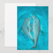 Twee dolfijnen die Wilde en Vrije in de Oceaan spe Kaart (Voorkant / Achterkant)