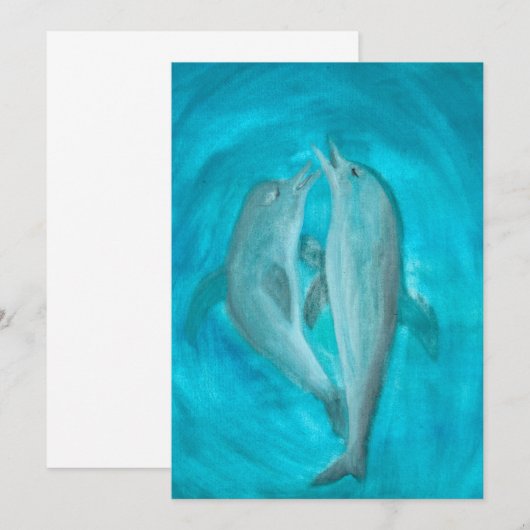 Twee dolfijnen die Wilde en Vrije in de Oceaan spe Kaart (Voorkant / Achterkant)