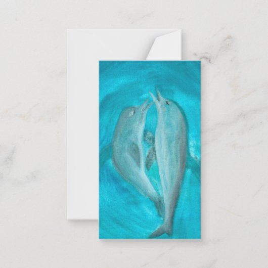 Twee dolfijnen die Wilde en Vrije in de Oceaan spe Notitiekaartje (Voorkant)