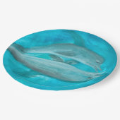 Twee dolfijnen die Wilde en Vrije in de Oceaan spe Papieren Bordje (Gekanteld)