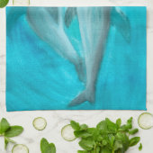 Twee dolfijnen die Wilde en Vrije in de Oceaan spe Theedoek (Gevouwen)