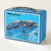 Twee dolfijnen in blauw water (Achterkant)