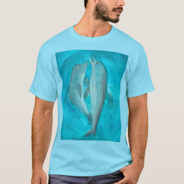 Twee dolfijnen spelen wild en vrij in de oceaan   t-shirt