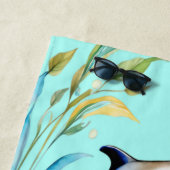 Twee dolfijnen Tropische Waterverf Oceaan Strandlaken (In situ)