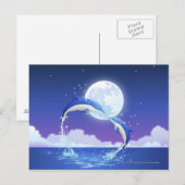 Twee dolfijnen zonder fles springen uit het water briefkaart (Voorkant / Achterkant)