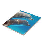 Twee dolfijnen zwemmen tegeltje (Zijkant)