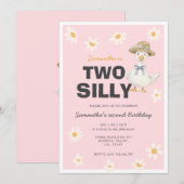 Twee domme gans Daisy verjaardagsfeest uitnodiging (Voorkant / Achterkant)