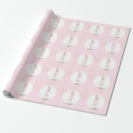 Twee Domme Ganzen 2de Verjaardag Roze Cadeaupapier