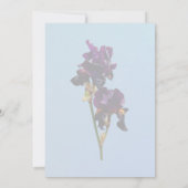 Twee Donkerpaarse Iris Bruiloft Benodigdheden Kaart (Achterkant)