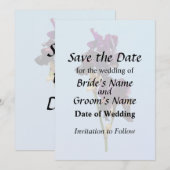 Twee donkerpaarse irissen save the date (Voorkant / Achterkant)