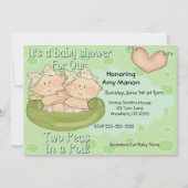 Twee doperwten in het Baby shower Kaart (Voorkant)