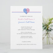 Twee Doves één hart 2 bruiloft uitnodiging (Staand voorkant)