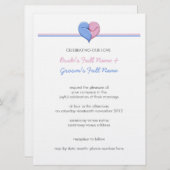 Twee Doves één hart 2 bruiloft uitnodiging (Voorkant / Achterkant)