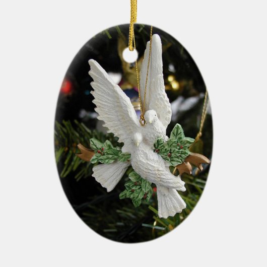 Twee Doves kerstversiering Keramisch Ornament (Voorkant)