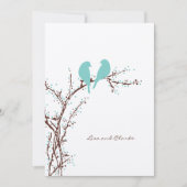 Twee Doves {mod} Wedding Invitations Kaart (Voorkant)