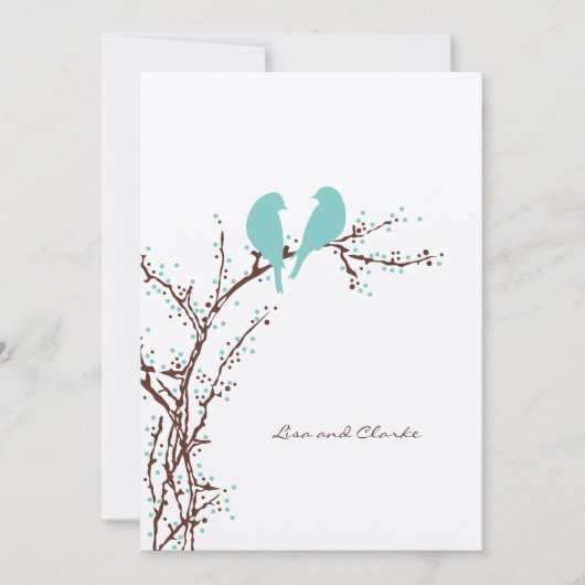 Twee Doves {mod} Wedding Invitations Kaart (Voorkant)