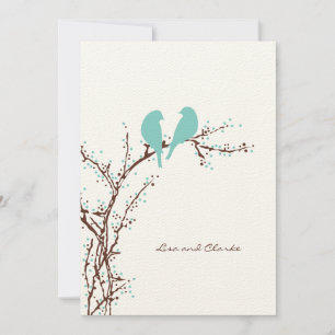 Twee Doves {mod} Wedding Invitations Kaart