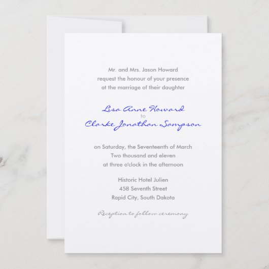 Twee Doves {royal} Wedding Invitations Kaart (Achterkant)