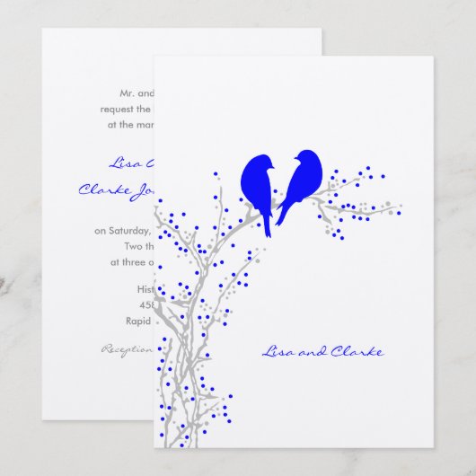 Twee Doves {royal} Wedding Invitations Kaart (Voorkant / Achterkant)