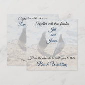 Twee Doves van Ocean Photo Print Beach Wedding Kaart (Voorkant / Achterkant)