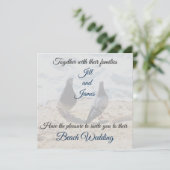 Twee Doves van Ocean Photo Print Beach Wedding Kaart (Staand voorkant)