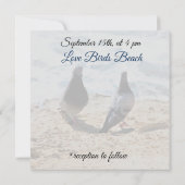 Twee Doves van Ocean Photo Print Beach Wedding Kaart (Achterkant)