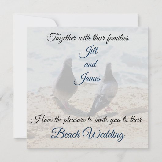 Twee Doves van Ocean Photo Print Beach Wedding Kaart (Voorkant)