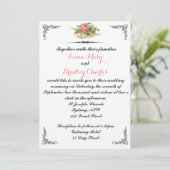 Twee Doves Wedding Invitation Vintage Kaart (Staand voorkant)