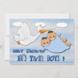Twee dozen - Stork Baby Shower Invitting Kaart