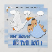 Twee dozen - Stork Baby Shower Invitting Kaart (Voorkant / Achterkant)