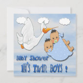 Twee dozen - Stork Baby Shower Invitting Kaart (Voorkant)