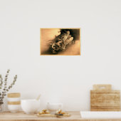 Twee Dragons in Clouds (1885) door Kanō Hōgai Poster (Keuken)