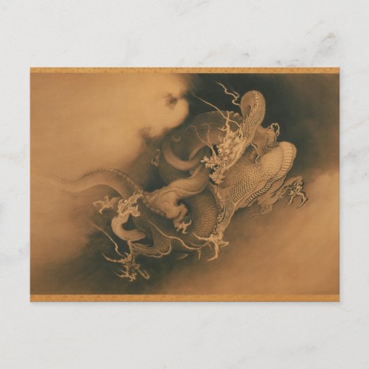 Twee Dragons in Clouds Briefkaart (Voorkant)