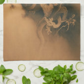 Twee Dragons in Clouds  Theedoek (Gevouwen)