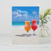 Twee Dranken Strandfeest Thema Kaart (Staand voorkant)