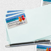 Twee drankjes op strandadreslabels etiket