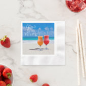 Twee drankjes Sunny Beach Proost Aangepaste tekst Servet (Insitu)