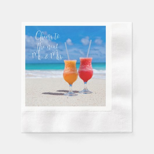 Twee drankjes Sunny Beach Proost Aangepaste tekst Servet (Voorkant)