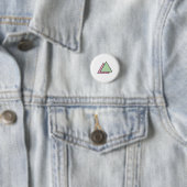 Twee driehoek ketting ronde button 3,2 cm (In situ)