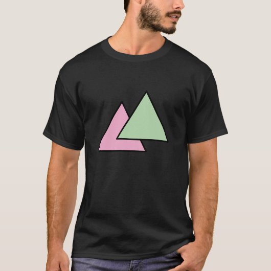 Twee driehoek ketting t-shirt (Voorkant)