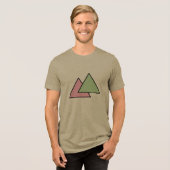 Twee driehoek ketting Tri-Blend shirt (Voorkant volledig)
