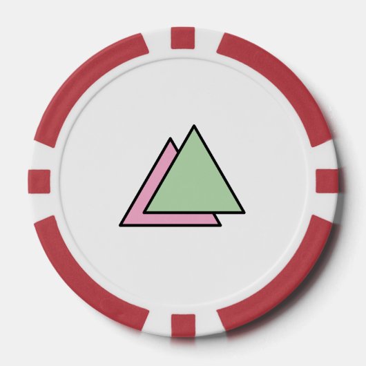 Twee driehoekige ketting poker chips (Voorkant)