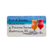 Twee Drinken op de Adresetiketten van de Beach Etiket (Voorkant)