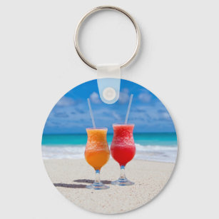 Twee Drinken op het strand Sleutelhanger