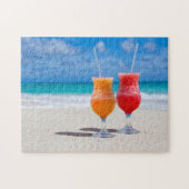 Twee Drinken op het strand van Puzzle Legpuzzel (Horizontaal)