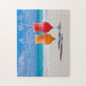 Twee Drinken op het strand van Puzzle Legpuzzel (Verticaal)
