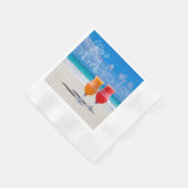 Twee Drinken ZonneKE Beach Cheers Custom Text Servet (Hoek)