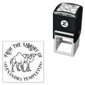 Twee Dromedaris Kamelen Overzicht Bibliotheek Boek Zelfinktende Stempel (In situ)